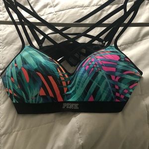 Pink sports bra